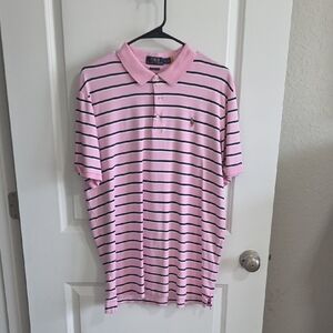 Polo by Ralph Lauren Pink and Navy Striped Shirt